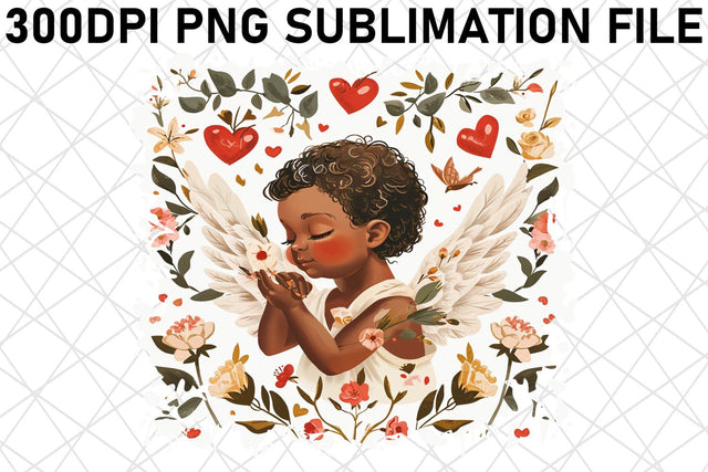 Cupid's Love Blossoms: Watercolor Sublimation Sublimation afrosvg 