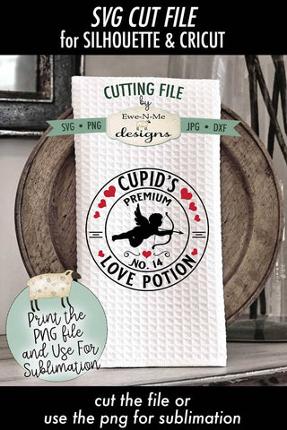Cupids Love Potion SVG - Cupids Love Potion PNG Design to use for Sublimation SVG Ewe-N-Me Designs 