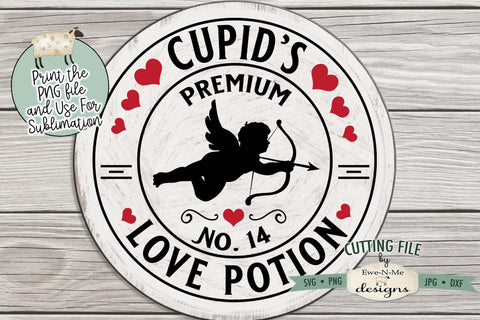 Cupids Love Potion SVG - Cupids Love Potion PNG Design to use for Sublimation SVG Ewe-N-Me Designs 
