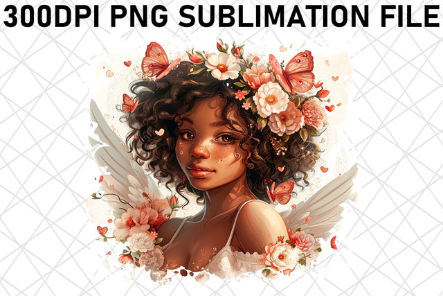 Cupid's Love Reverie: Watercolor Sublimation Sublimation afrosvg 