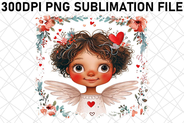 Cupid's Love Symphony: Watercolor Sublimation Sublimation afrosvg 