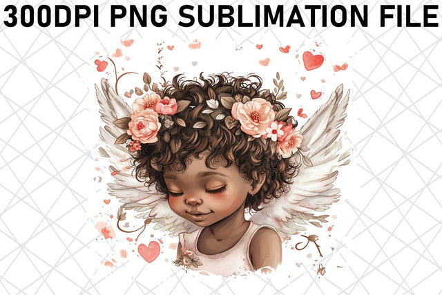 Cupid's Love Symphony: Watercolor Sublimation Sublimation afrosvg 