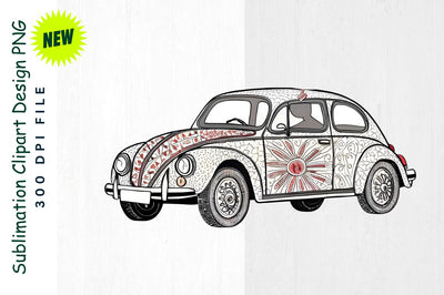 Cupid's Ride Car with Heart Designs Sublimation Clipart Sublimation Regulrcrative 