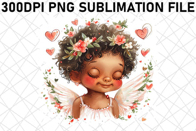Cupid's Romantic Adventure: Watercolor Sublimation Sublimation afrosvg 