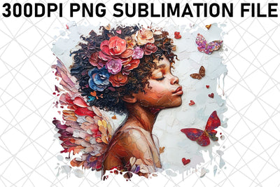 Cupid's Romantic Reverie: Watercolor Sublimation Sublimation afrosvg 