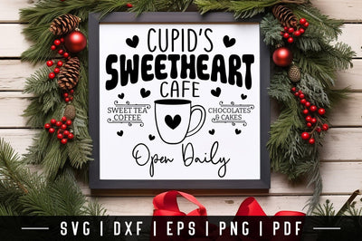 Cupid's Sweatheart Cafe - Farmhouse Valentine SVG SVG CraftLabSVG 