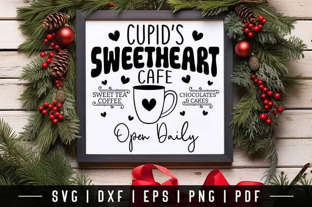 Cupid's Sweatheart Cafe - Farmhouse Valentine SVG SVG CraftLabSVG 