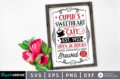 Cupids sweetheart cafe est 1923 open 24 hours SVG design SVG Regulrcrative 