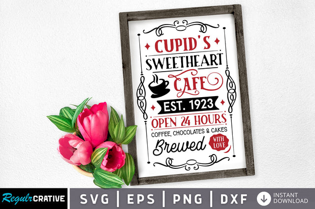 Cupids sweetheart cafe est 1923 open 24 hours SVG design SVG Regulrcrative 
