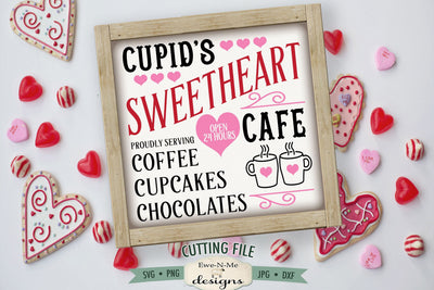 Cupids Sweetheart Cafe SVG | Valentine Sign SVG SVG Ewe-N-Me Designs 