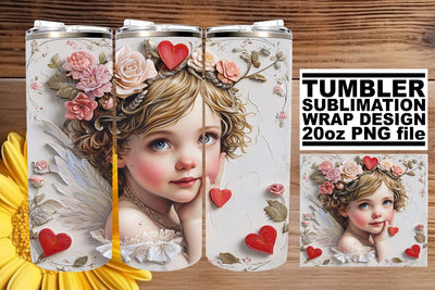 Cupid's Touch on 20oz Valentine's Tumbler Wrap Sublimation Sublimation afrosvg 