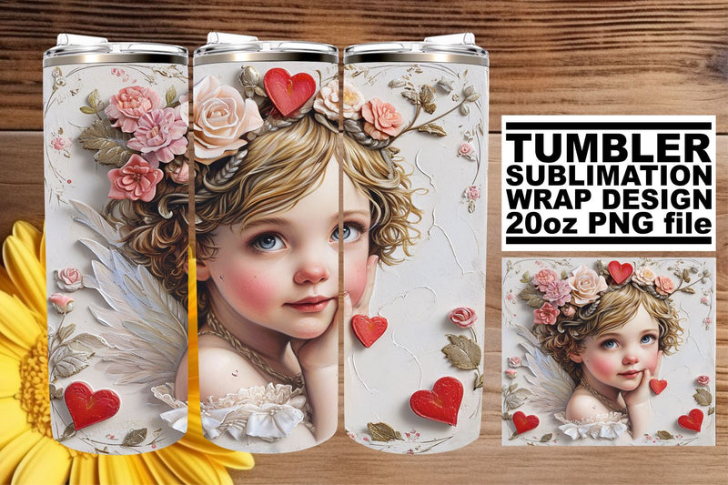 Cupid's Touch on 20oz Valentine's Tumbler Wrap Sublimation Sublimation afrosvg 