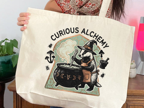 Curious Alchemy PNG, Witch Badger Halloween Design SVG DesignDestine 