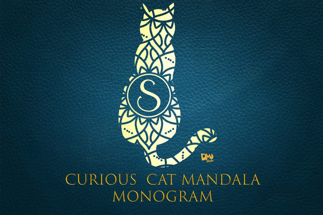 Curious Cat Mandala Monogram Font Dm Letter Studio 