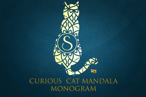 Curious Cat Mandala Monogram Font Dm Letter Studio 