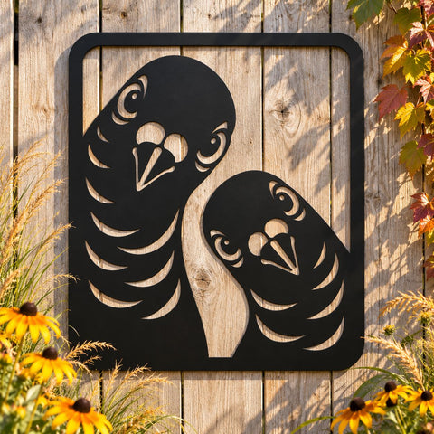 Curious Pigeons Laser SVG | Pigeon Metal Wall Art | Bird DXF Cut File | Pigeon CNC Plasma Cutting | Curious Birds Svg SVG HappyDesignStudio 