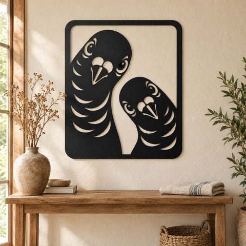Curious Pigeons Laser SVG | Pigeon Metal Wall Art | Bird DXF Cut File | Pigeon CNC Plasma Cutting | Curious Birds Svg SVG HappyDesignStudio 