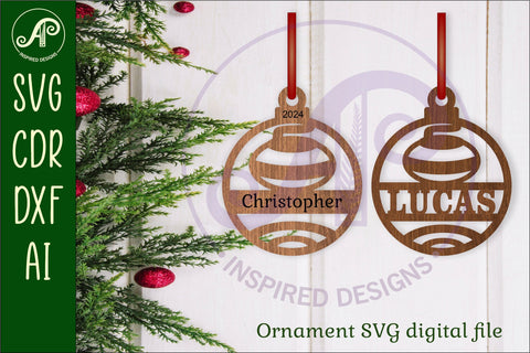 Curling Christmas Ornament SVG laser cut SVG APInspireddesigns 