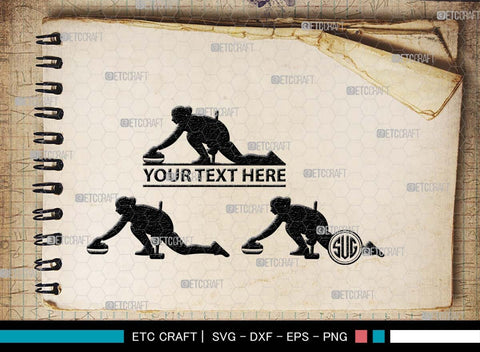 Curling Monogram, Curling Silhouette, Curling SVG, Curling Sport Svg, Sport Svg, Curling Broom Svg, Winter Sports Svg, SB00561 SVG ETC Craft 