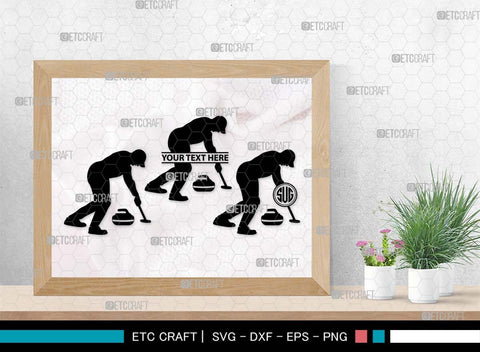 Curling Monogram, Curling Silhouette, Curling SVG, Curling Sport Svg, Sport Svg, Curling Broom Svg, Winter Sports Svg, SB00561 SVG ETC Craft 