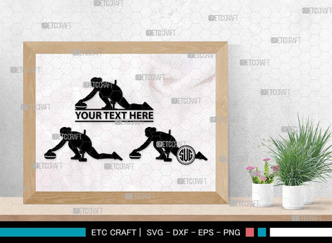 Curling Monogram, Curling Silhouette, Curling SVG, Curling Sport Svg, Sport Svg, Curling Broom Svg, Winter Sports Svg, SB00561 SVG ETC Craft 
