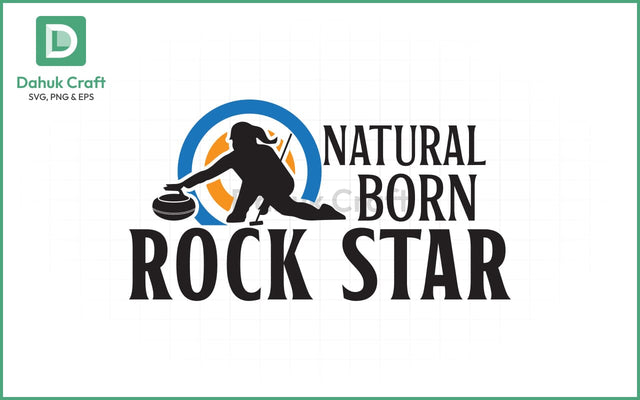 Curling Rock Star SVG – Born to Slide Curling Rock Star SVG PNG & EPS V25 SVG dahukdesign 