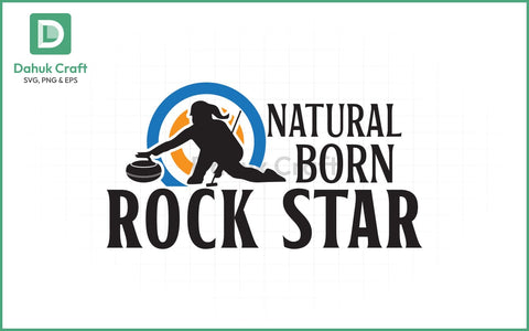 Curling Rock Star SVG – Born to Slide Curling Rock Star SVG PNG & EPS V25 SVG dahukdesign 