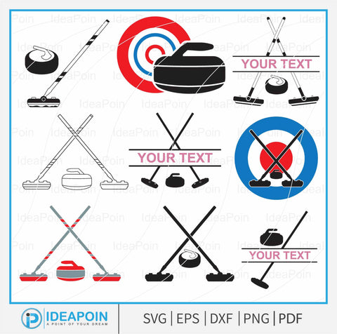 Curling SVG, Curling SVG Bundle, Curling Rock svg, Curling Vector, Curling Broom svg, Winter Sports svg, Clipart SVG Dinvect 