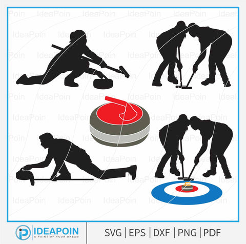 Curling SVG, Curling SVG Bundle, Curling Rock svg, Curling Vector, Curling Broom svg, Winter Sports svg, Clipart SVG Dinvect 