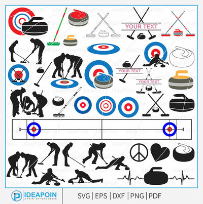 Curling SVG, Curling SVG Bundle, Curling Rock svg, Curling Vector, Curling Broom svg, Winter Sports svg, Clipart SVG Dinvect 