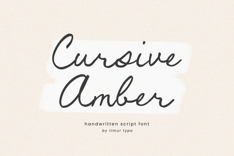 Cursive Amber - Handwritten Script Font Font Timur type 