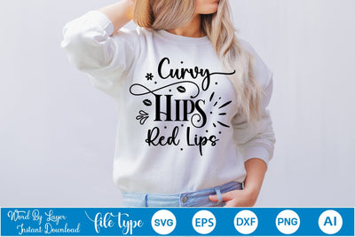 Curvy Hips Red Lips SVG Design, Sarcastic Quotes SVG Design, Sarcastic SVG Design, Porch Sign SVG SVGs,Quotes and Sayings,Food & Drink,On Sale, Print & Cut SVG DesignPlante 503 