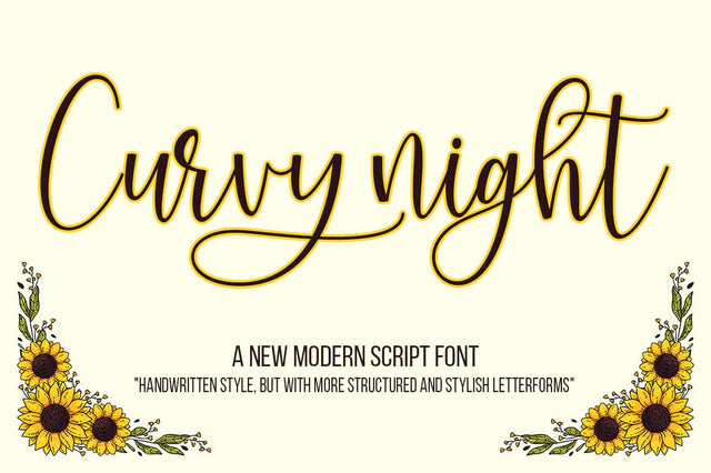Curvy Night Font Studio Natural Ink 