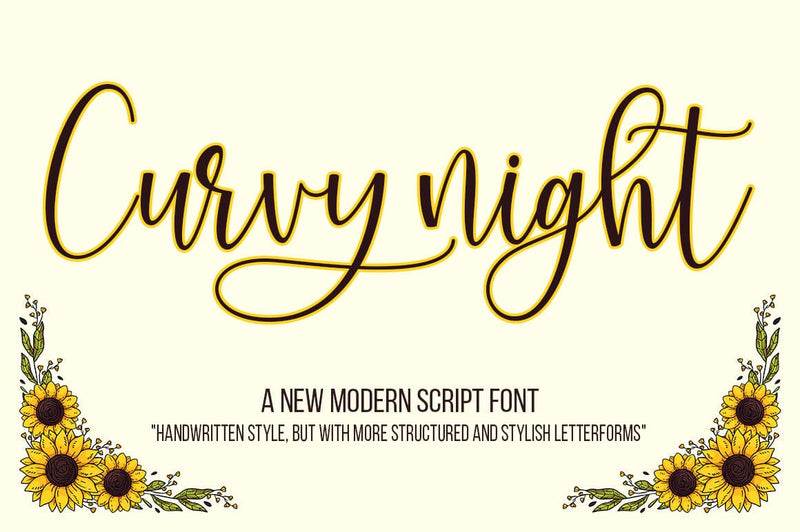 Curvy Night Font Studio Natural Ink 
