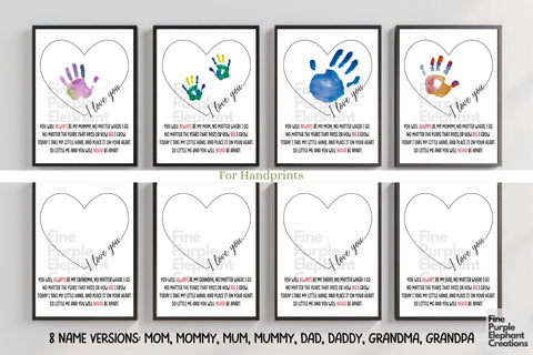 Custom Always Parent Handprint l Digital Art Print | Father Mother Day Keepsake Gift Digital Pattern Fine Purple Elephant Creations 