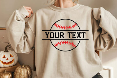 Custom Baseball Name Monogram Svg, Personalized Baseball Split Name Frame, Crossed Baseball Bats Svg SVG DesignDestine 