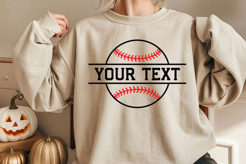 Custom Baseball Name Monogram Svg, Personalized Baseball Split Name Frame, Crossed Baseball Bats Svg SVG DesignDestine 