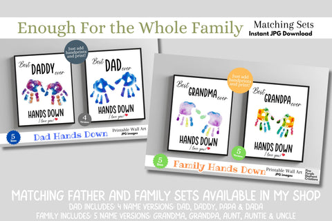 Custom Best Mom Hands Down Handprint l Digital Art Print | Father Mother Day Keepsake Gift Digital Pattern Fine Purple Elephant Creations 