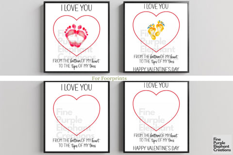 Custom Bottom Heart Toe Footprint l Digital Art Print | Father Mother Day Keepsake Gift Digital Pattern Fine Purple Elephant Creations 