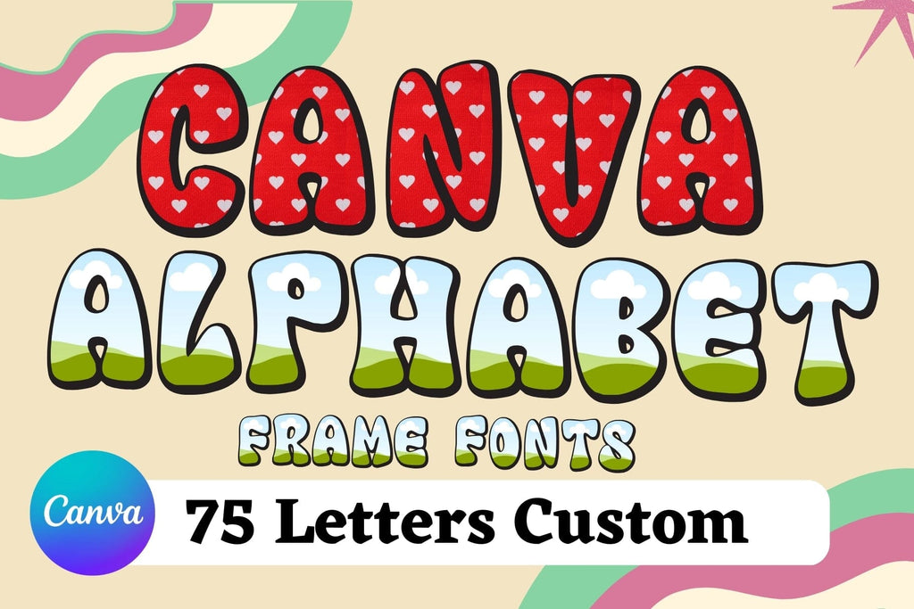 Custom Canva Alphabet Frames Fonts   So Fontsy