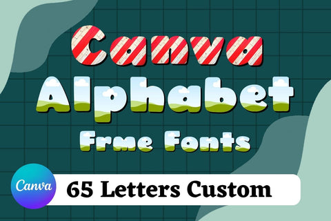 Custom Canva Alphabet Frames Fonts Sublimation Fox7 By Rattana 