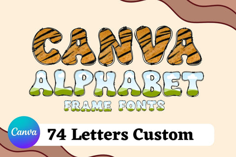 Custom Canva Alphabet Frames Fonts Sublimation Fox7 By Rattana 