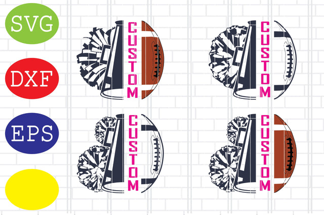 Custom Cheer American Football Svg, Cheerleader Svg, Cheerleading Vector, Cheer Pom Poms Cut Files, Sport Svg, Jpg, Eps, Dxf Files SVG DigitalSvgFiles 