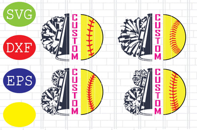 Custom Cheer Baseball Svg, Cheerleader Svg, Cheerleading Vector, Cheer Pom Poms Cut Files, Sport Svg, Jpg, Eps, Dxf Files SVG DigitalSvgFiles 