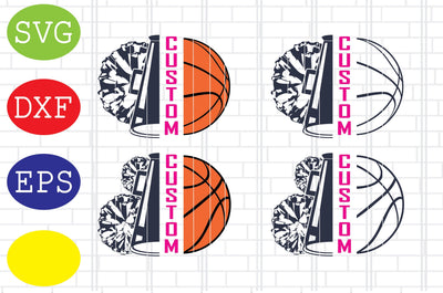 Custom Cheer Basketball Svg, Cheerleader Svg, Cheerleading Vector, Cheer Pom Poms Cut Files, Sport Svg, Jpg, Eps, Dxf Files SVG DigitalSvgFiles 