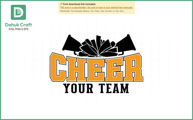 Custom Cheer Team SVG Cheer Mascot SVG PNG & EPS V6 SVG dahukdesign 