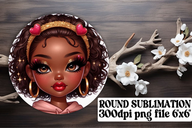 Custom circle designs for keychains, perfect for sublimation! , Love Girl Sublimation afrosvg 