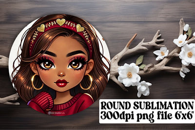 Custom circle designs, keychain-ready PNG for sublimation! , Love Girl Sublimation afrosvg 