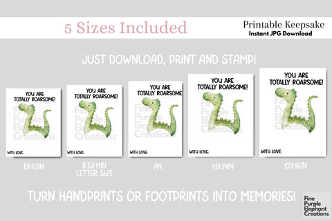 Custom Cute Dinosaur l Digital Art Print | Father Mother Day Keepsake Gift Digital Pattern Fine Purple Elephant Creations 