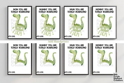 Custom Cute Dinosaur l Digital Art Print | Father Mother Day Keepsake Gift Digital Pattern Fine Purple Elephant Creations 